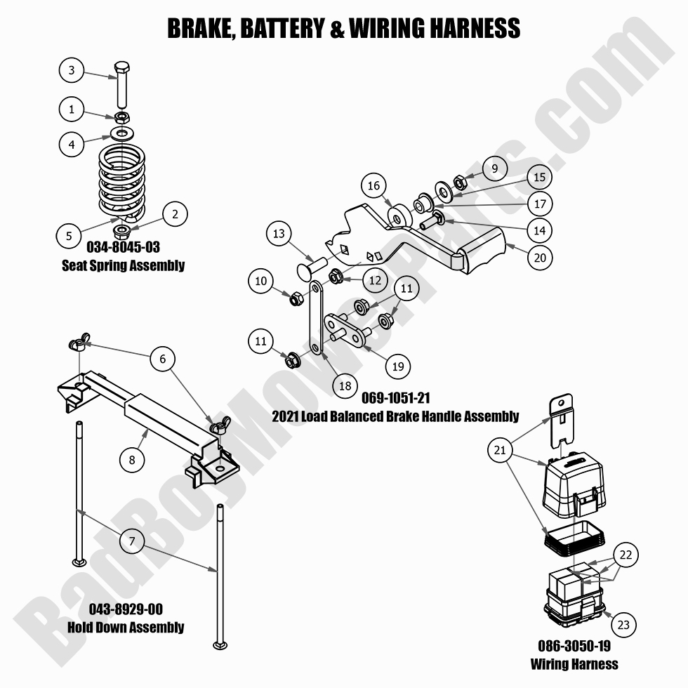 2021 ZT Avenger Brake, Battery & Wiring Harness